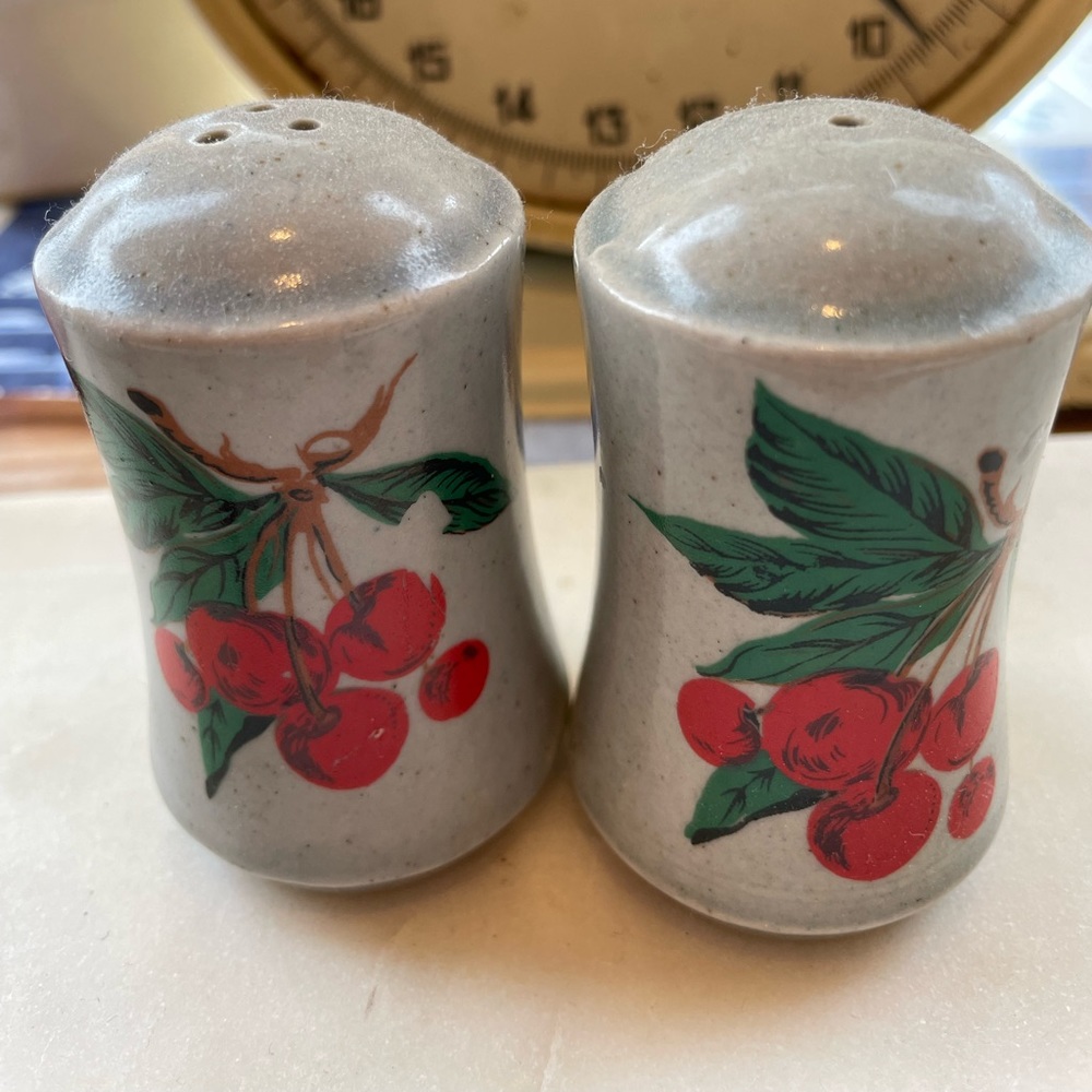 Vintage Cherry Salt and Pepper Shakers Korea
